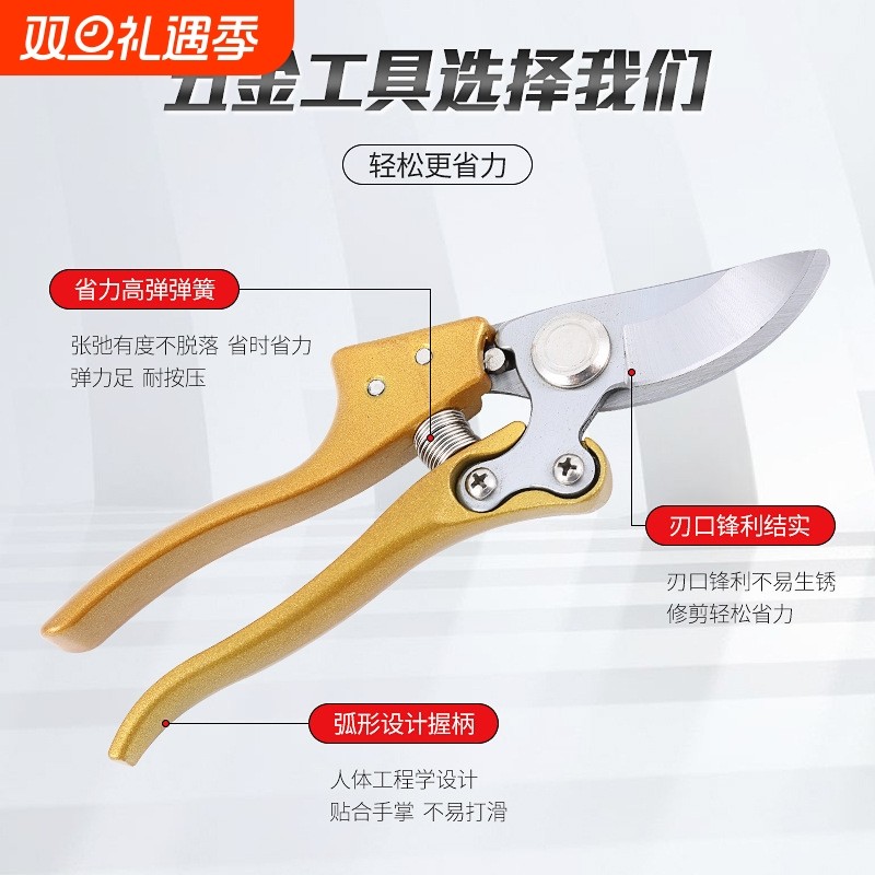 修枝剪全套园艺剪园林弯头花园剪刀摘果剪弹簧手动工具剪 刀批发