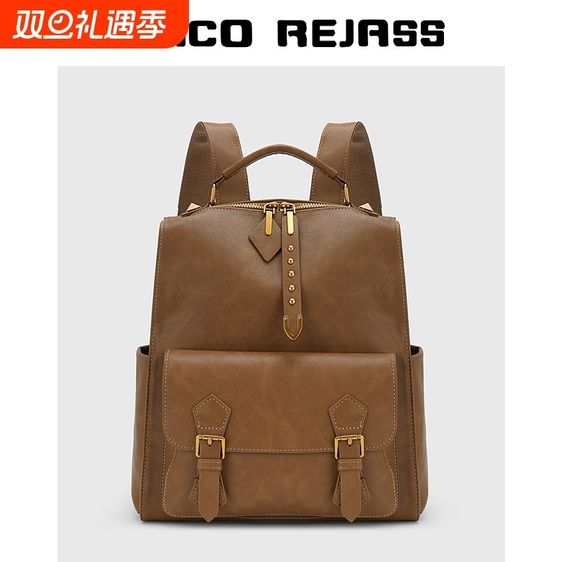 包包女包2025新款复古英伦风双肩包女大容量上班通勤轻便旅行背包