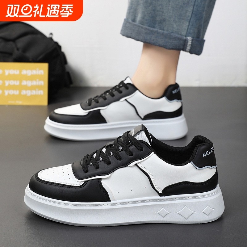 品牌断码夏季男鞋新款透气小白鞋子男学生韩版潮流百搭厚底运动鞋