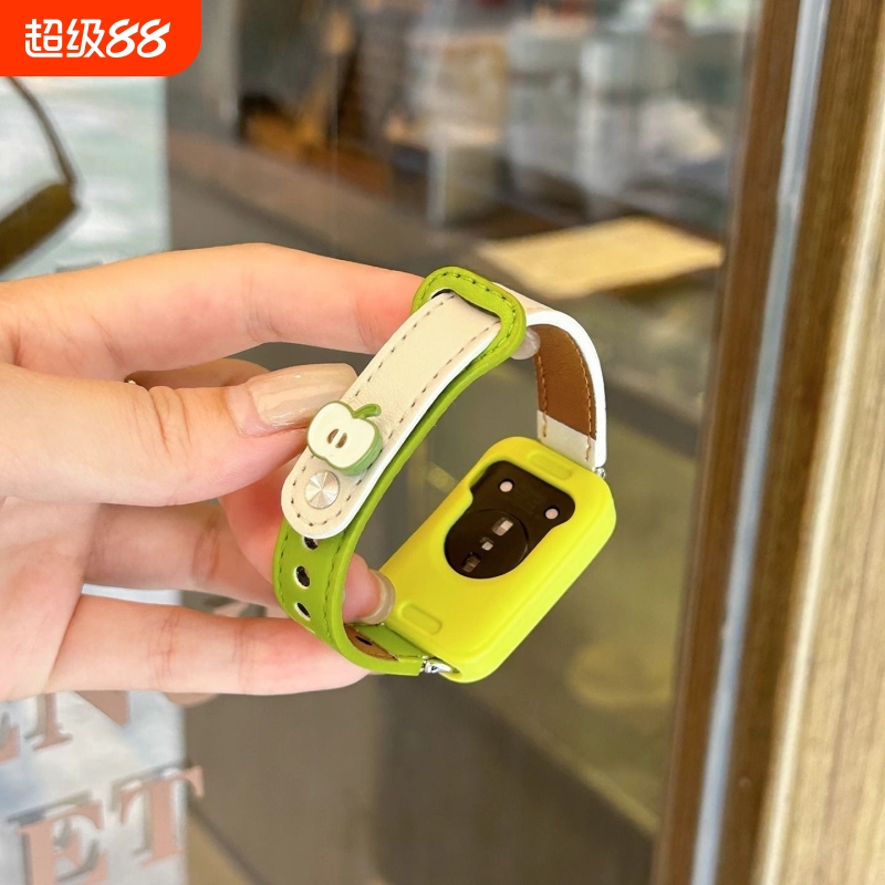 适用华为手环10/9/8/7NFC版表带新款band6pro腕带真皮女生荣耀手环替换智能电子运动手表六七八九代表带配件