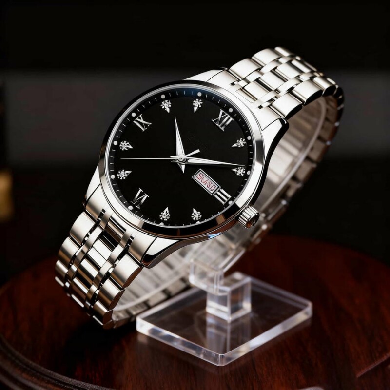 正品名牌钢带商务防水石英腕表高级感男士男款手表全自动非机械表