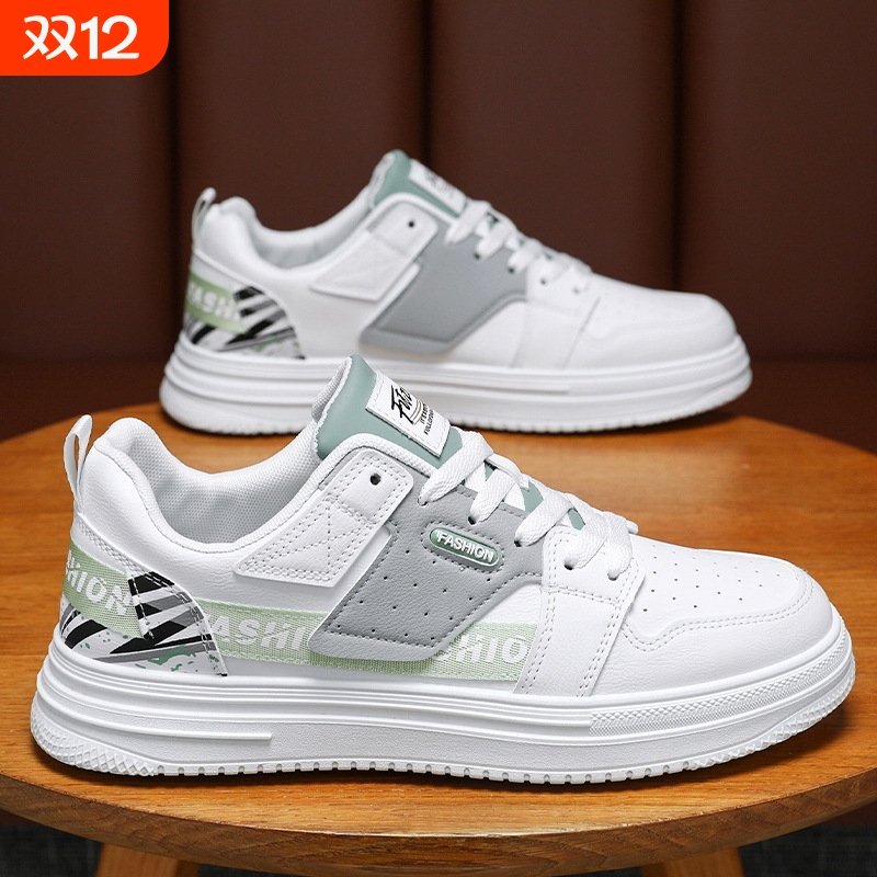 品牌断码春季男鞋新款透气小白鞋子男款韩版潮流百搭厚底运动休闲