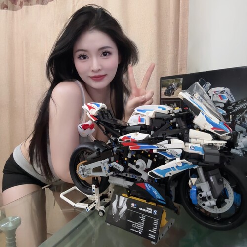 宝马M1000RR摩托车积木机械组件拼装模型玩具高难度男孩暑假礼物