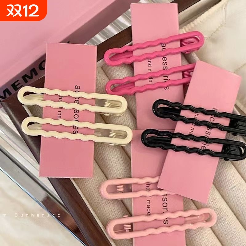 奶fufu两件套糖果色金属发夹碎发侧边刘海鸭嘴发饰头饰女满减固定