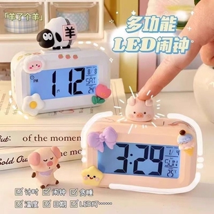 可爱闹钟学生用迷你电子时钟新款学习专用表儿童宿舍桌面倒计时器