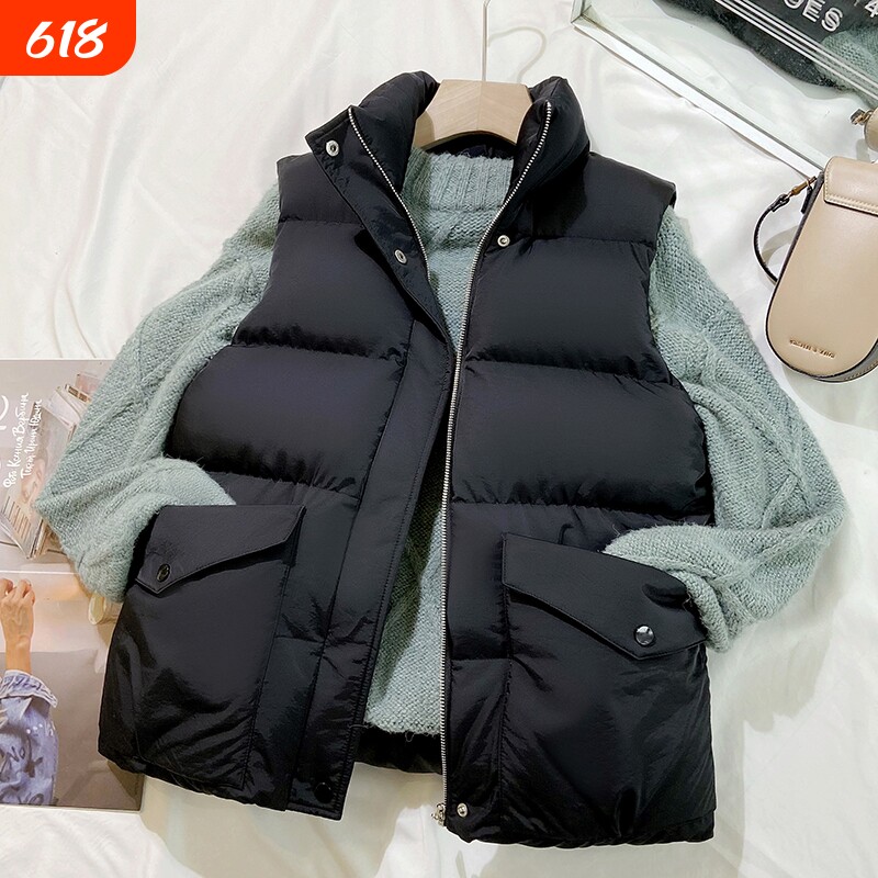 羽绒棉马甲女2025秋冬新款韩版短款宽松坎肩棉衣无袖背心马夹外套