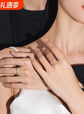 公主与骑士S925纯银情侣对戒高级设计新款男女戒指一对情人节礼物