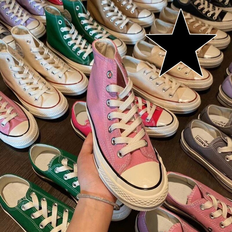 奥莱1970s帆布鞋男鞋女鞋低帮高帮休闲情侣鞋三星标五星黑色白色