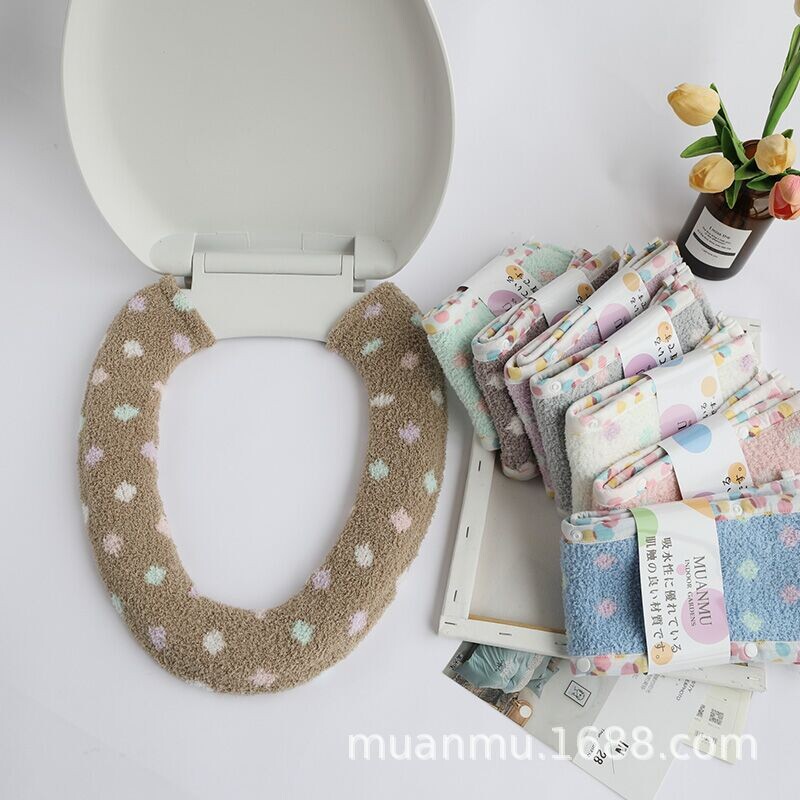 牧安牧软绵绵半边绒加厚马桶座圈 马桶垫 套 保暖垫