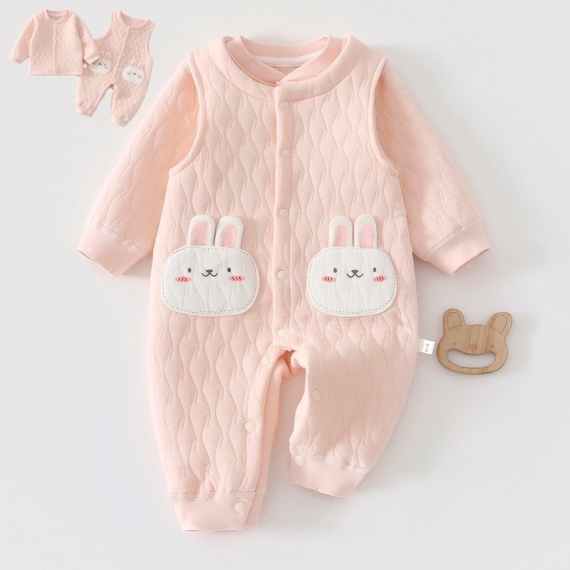 安阳婴童装婴儿衣服三层保暖卫衣背带裤套装男女宝宝连体衣家居服