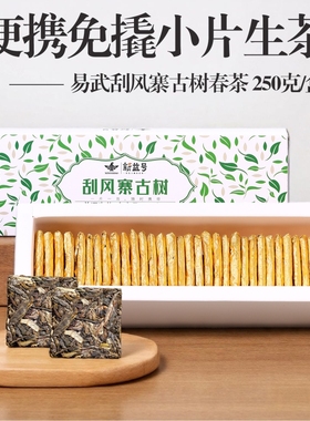 便携小方片普洱茶生茶新益号刮风寨古树茶饼特级生普茶叶口粮春茶