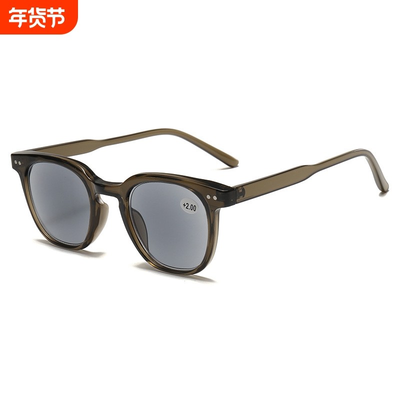 欧美跨境老花太阳镜男女士文艺复古抗紫外眼镜线大框防蓝光老花镜