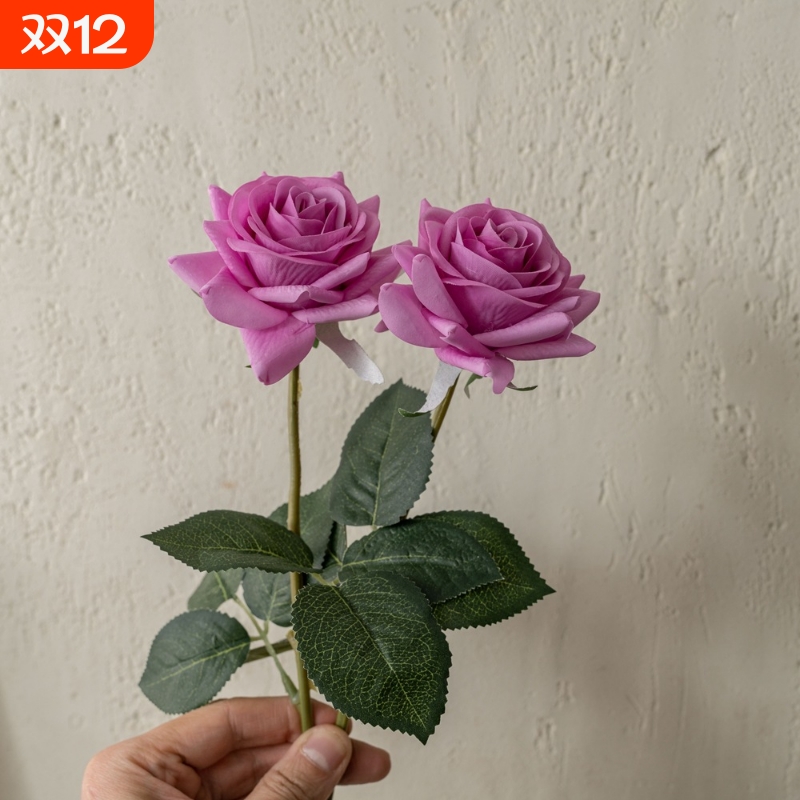 手感保湿润玫瑰花ins风仿真花居装饰婚庆手捧花墙假店铺装饰逼真