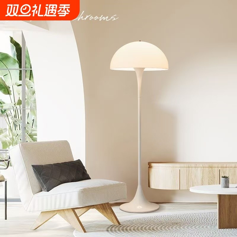 法式奶油风摆件小蛮腰蘑菇落地灯床头儿童沙发旁立式装饰小夜灯