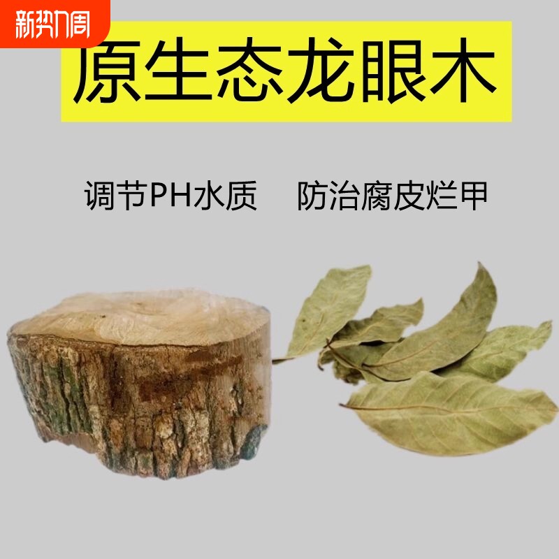 乌龟天然龙眼木晒台龟缸造景沉木摆件防腐皮腐甲龙眼叶养龟休息台