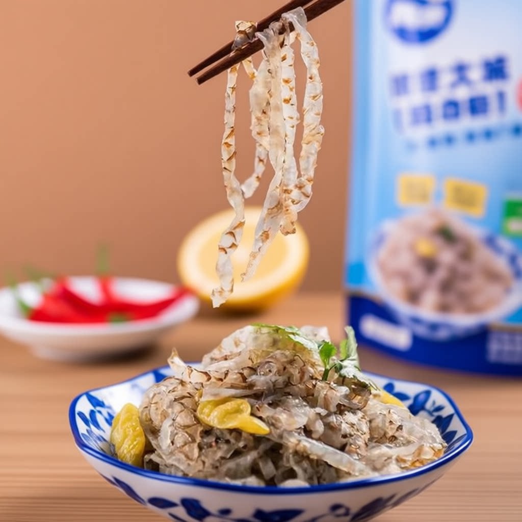 即食泡椒鱼皮凉拌酸辣商用下酒菜小菜下酒酸辣鱼皮低脂凉菜好吃
