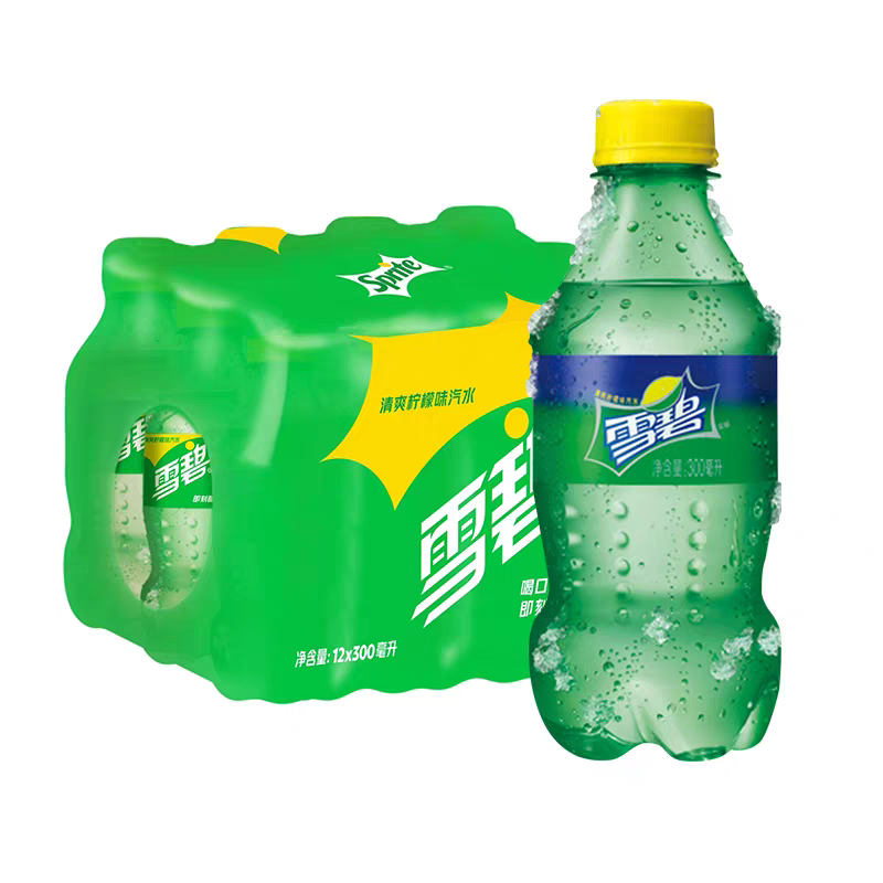 新鲜日期 雪碧300ml*12瓶小瓶装碳酸汽水清爽柠檬味汽水饮料