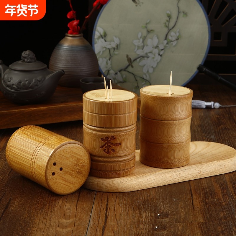 竹制牙签盒竹牙签筒环保牙签罐创意复古酒店 咖啡厅 家用 牙签盒,收纳整理,牙签筒,淘宝优惠券,粉丝福利购,淘宝优惠卷