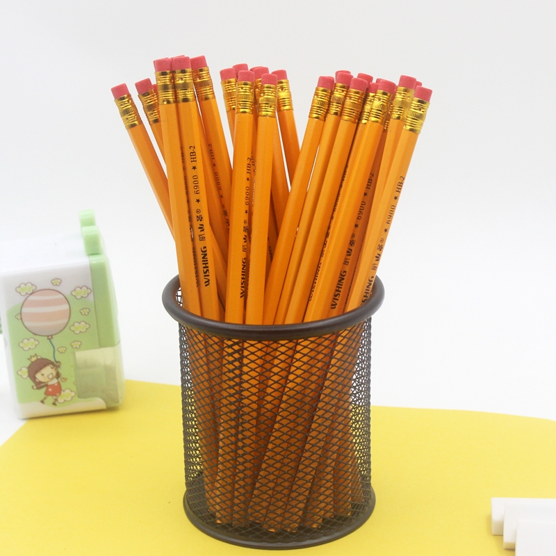 经典黄色铅笔HB铅笔考试专用书写橡皮擦无铅毒小学生幼儿园儿童学习用橡皮不易断原木硬度开学铅芯铅笔批发