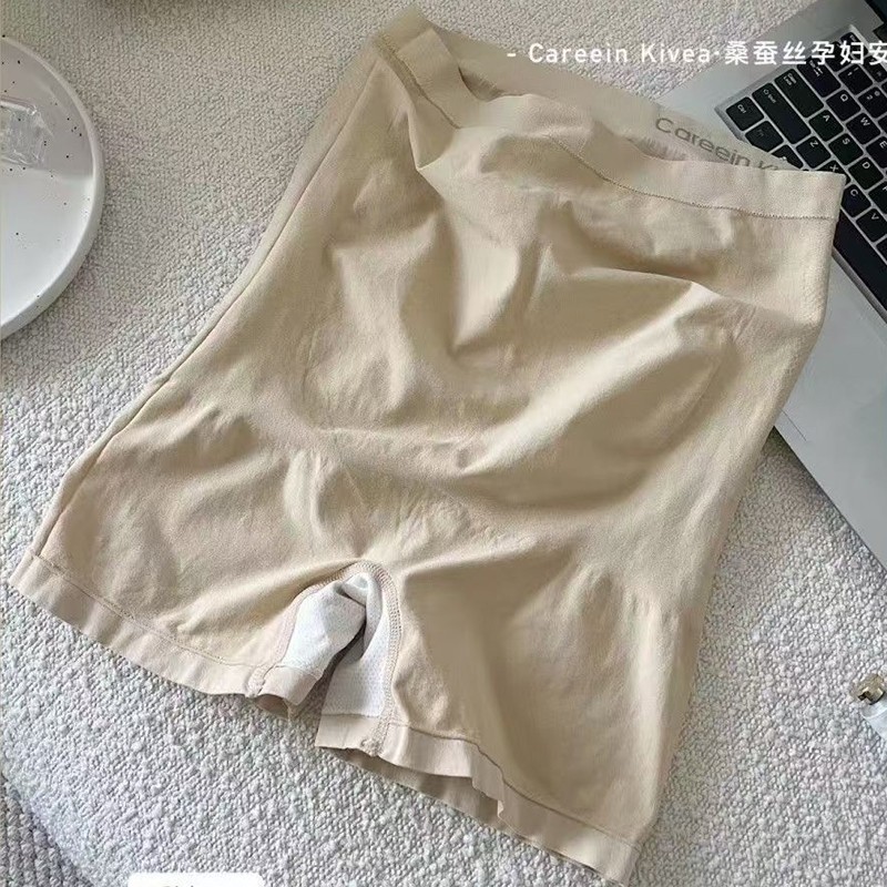 孕妇安全裤蚕丝蛋白防走光二合一免穿内裤怀孕期高腰托腹打底裤女