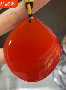 高品质鱼惊石青鱼石吊坠成品鱼石样式吊坠手工打磨精品红色水滴坠