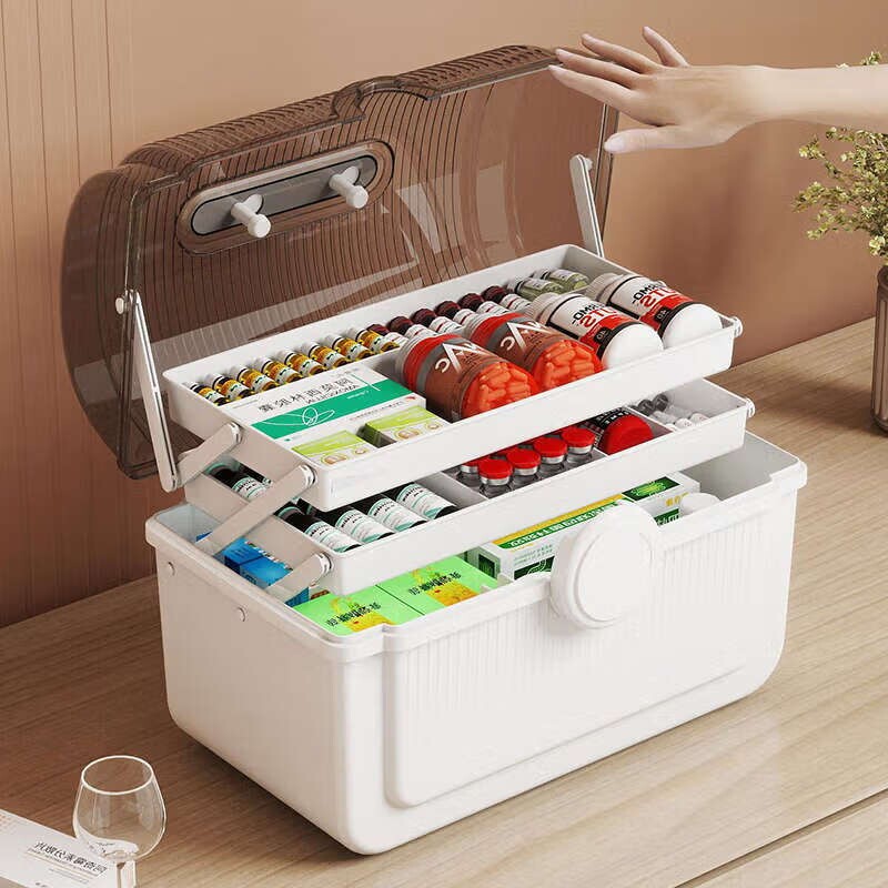 家庭大容量透明加厚双层分格医药箱多规格