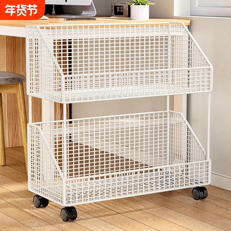 桌边置物架可移动小推车家用多层整理架办公桌旁开放式文件收纳架,收纳整理,整理架/置物架/收纳架,淘宝优惠券,粉丝福利购,淘宝优惠卷
