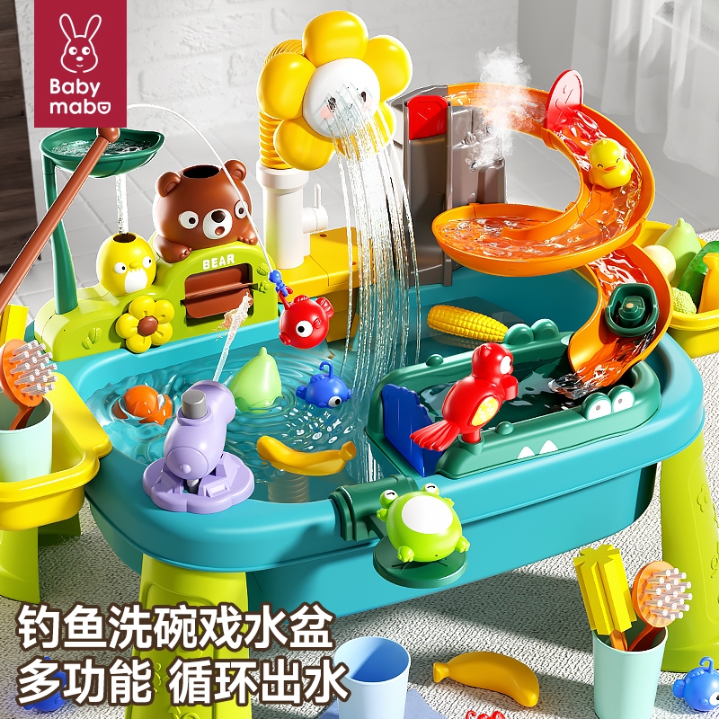 儿童洗碗机宝宝玩水玩具水上乐园水循环戏水桌水龙头厨房过家家