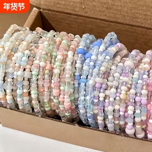 高颜值米珠手串手链漫展物料ins风小红书同款小众diy成品礼物