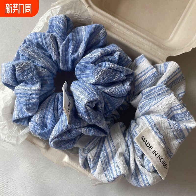 扎头发皮筋条纹大肠发圈网红2025新款高马尾头绳女丸子头头饰发绳