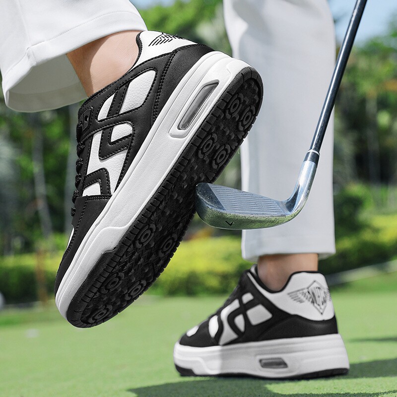 拼色运动鞋女春秋ins新款百搭高尔夫球鞋男