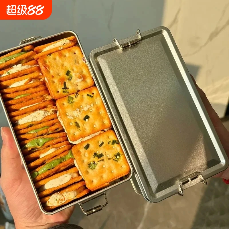 【铁盒装】香葱牛轧糖夹心饼干台湾风味零食网红手工曲奇抹茶原味