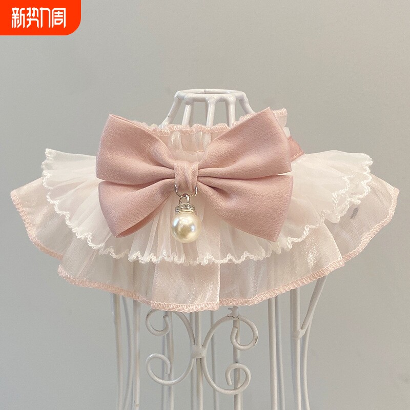 猫咪狗狗围脖围领公主风可爱领结饰品领兜围兜宠物口水巾英短泰迪