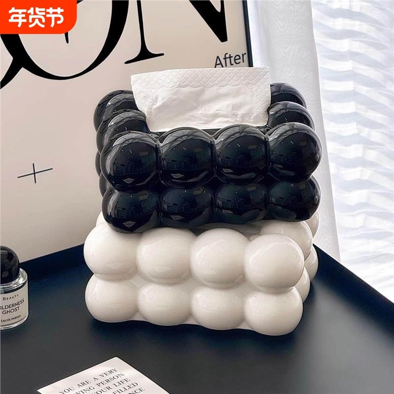 轻奢高级感纸巾盒客厅家用创意ins风桌面抽纸盒北欧棉花糖餐巾纸,收纳整理,纸巾盒,淘宝优惠券,粉丝福利购,淘宝优惠卷