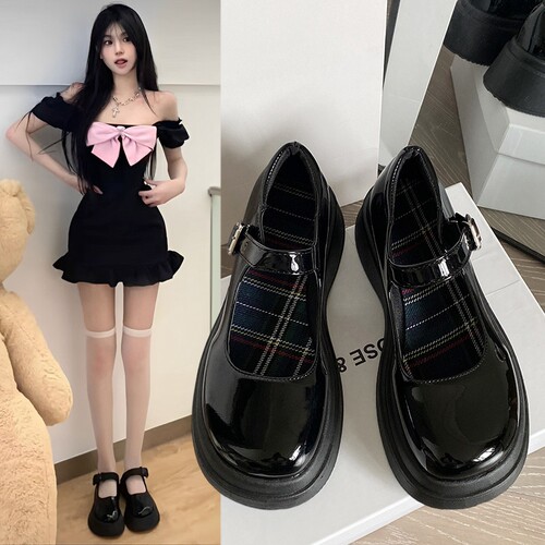 意尔康心选厚底玛丽珍鞋女2026新款黑色复古圆头甜酷学院风软底日