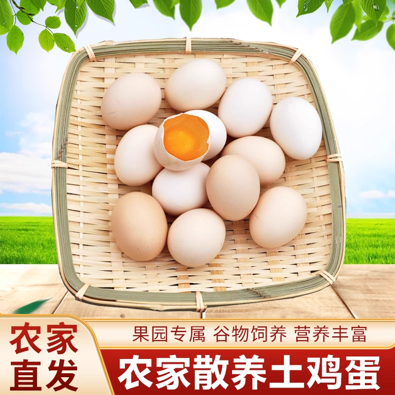 农家谷物鲜鸡蛋40枚杂粮喂养新鲜土鸡蛋优质柴鸡蛋富硒鸡蛋