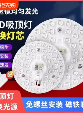 led灯板光源吸顶灯改造灯盘双色贴片圆形方形替代模组光源厂家