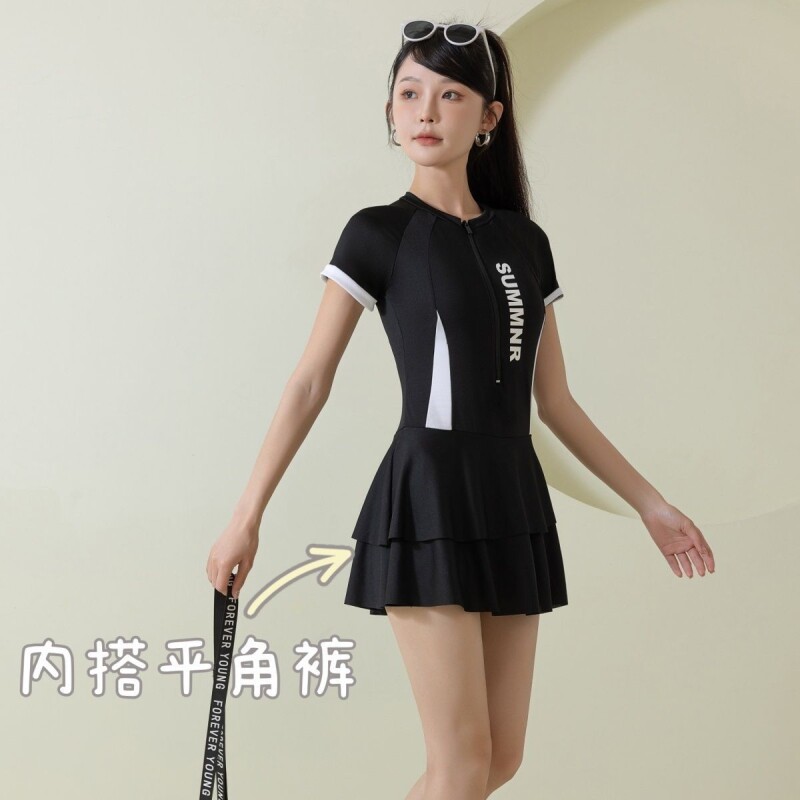 游泳衣女保守遮肚显瘦微胖妹妹学生小胸聚拢超仙ins收腰泳装