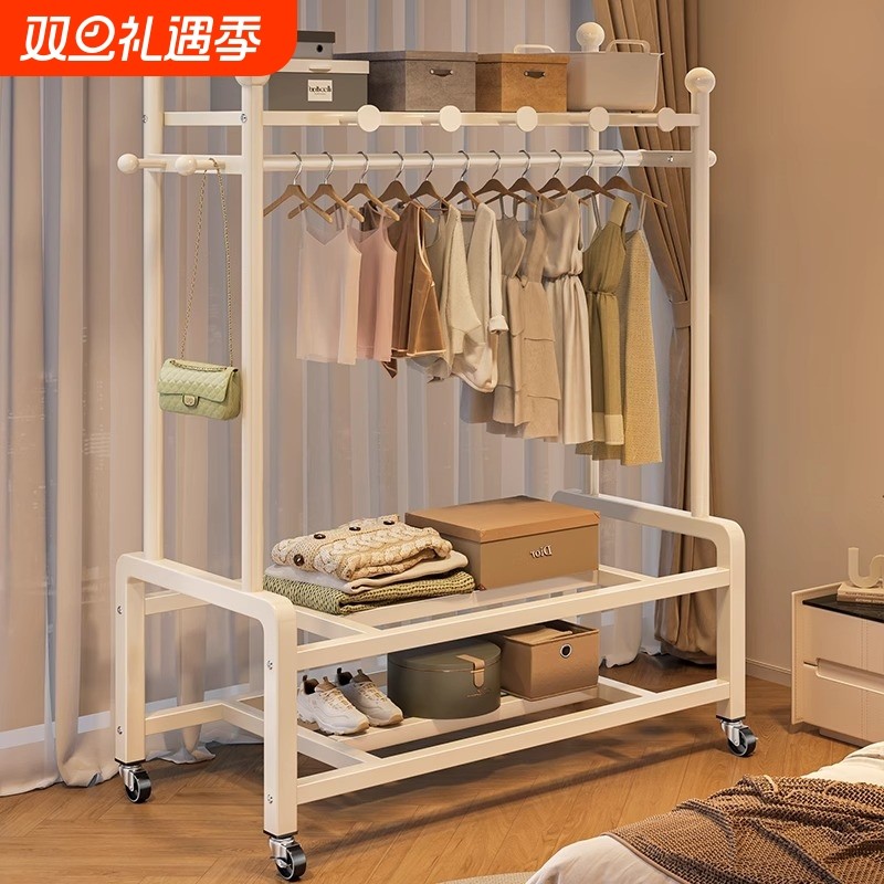 落地挂衣架卧室内家用衣帽架可移动挂衣服架子房间收纳晾衣架轻奢