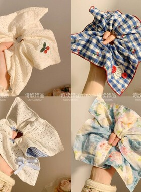 韩系蓝色格子方巾|超4.7万次加购
