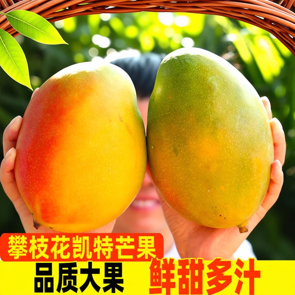 四川攀枝花凯特芒果新鲜大芒果当季孕妇水果芒果肉大果自提超市