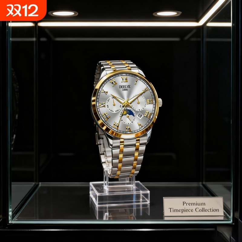 手表男款防水高级感全自动男表数字双日历防水腕表男机械风全自动