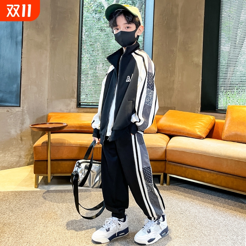 儿童装男童秋装套装春秋款2025新款大童运动酷帅气男孩秋季衣服潮