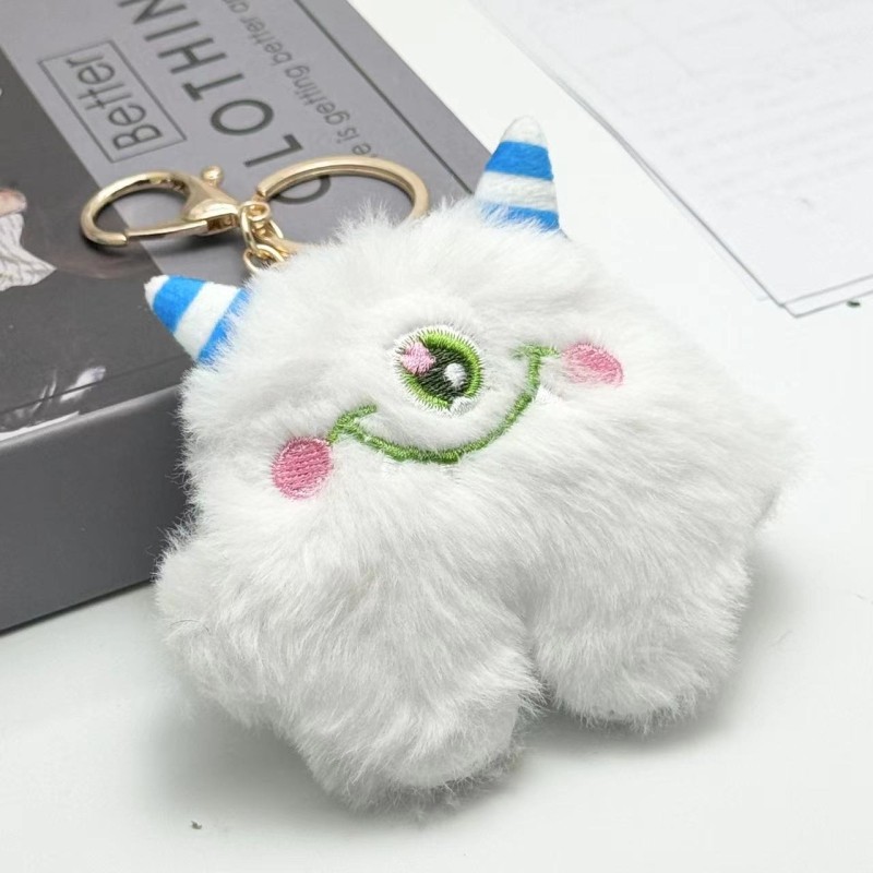 【新人福利可爱大眼仔怪兽毛绒公仔情侣礼物钥匙扣书包挂饰包挂件