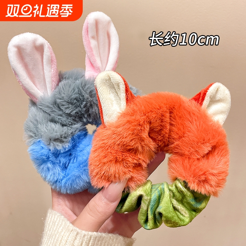 疯狂动物城朱迪尼克毛绒大肠发圈头绳女2025新款发绳皮筋头饰发饰