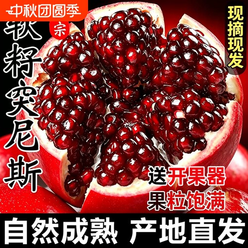 中秋突尼斯软籽石榴礼盒时令水果新鲜当季水果会理石榴产地现摘