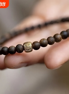 沉木老料轧机拉姆檀香手工手串复古风国风简约