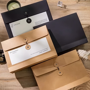 文件袋空白牛皮纸档案袋横版高档复古资料袋合同袋子收纳整理简约