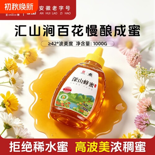 王巢深山天然蜂蜜1kg大瓶
