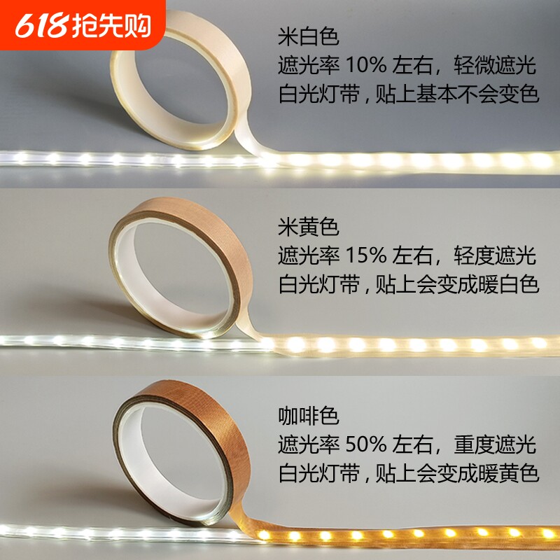 灯带遮光胶柔光防刺眼耐高温绝缘防水挡光条膜减少反光保护眼睛